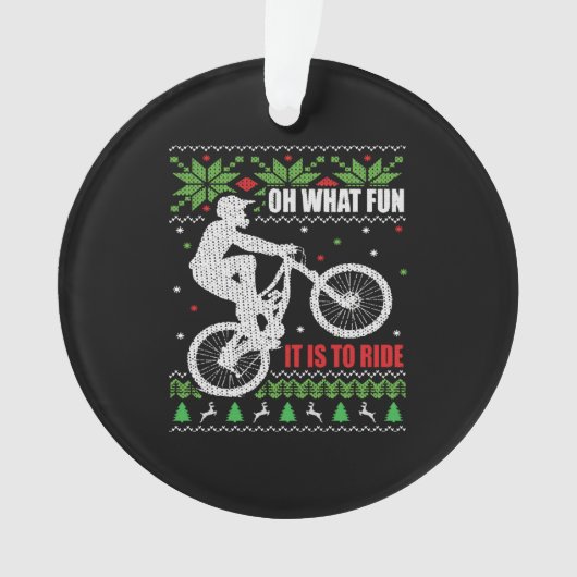 Mountain Bike Ugly Kerstmis Ornament (voorkant)