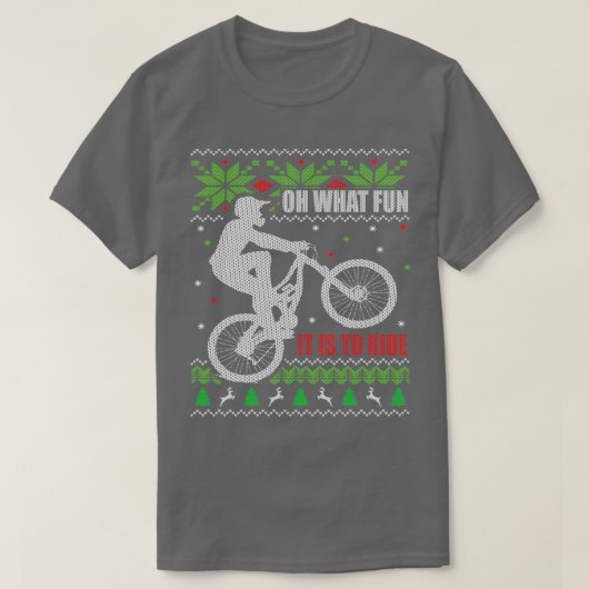 Mountain Bike Ugly Kerstmis T-shirt (Design voorkant)