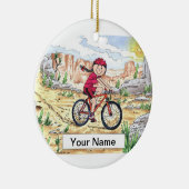 Mountain Bike - Vrouw Keramisch Ornament (Rechts)
