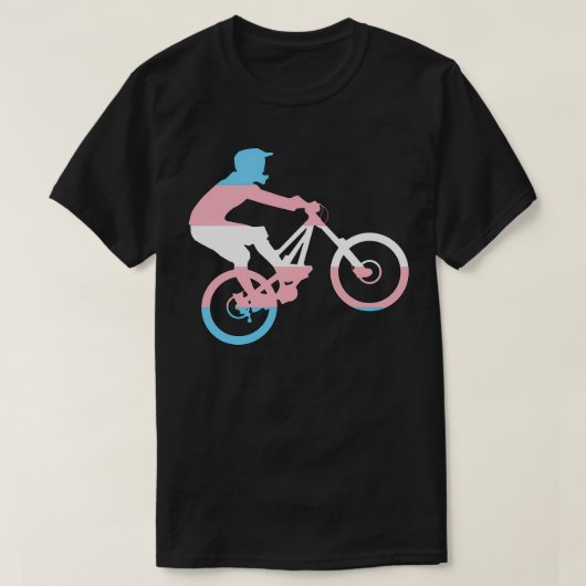 Mountain Biker 1 Transgender flag version T-shirt (Design voorkant)