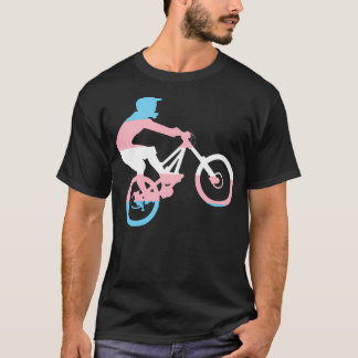 Mountain Biker 1 Transgender flag version T-shirt