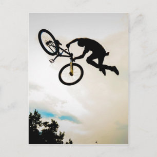 Mountain Biker Air Time Silhouette Briefkaart