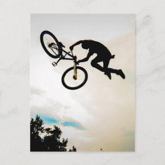 Mountain Biker Air Time Silhouette Briefkaart