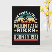 Mountain Biker, geboren in 1981 40th Birthday Gift Kaart (Gele Bloem)