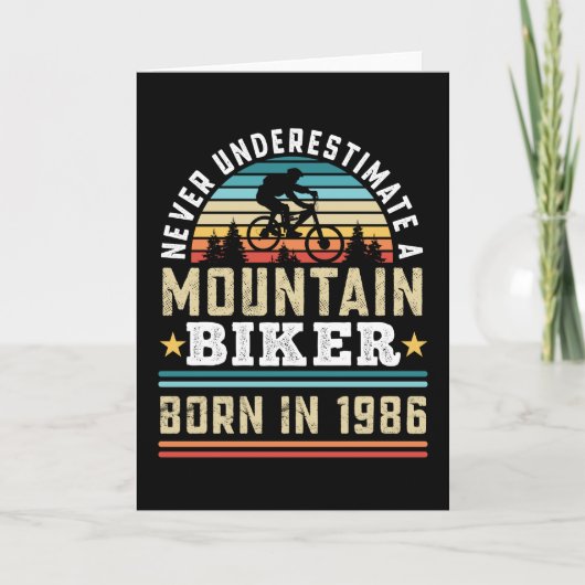 Mountain Biker, geboren in 1986 40th Birthday Gift Kaart (Voorkant)