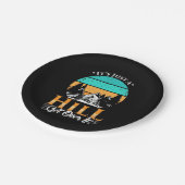 Mountain Biker krijgt over Hill Papieren Bordje (Gekanteld)