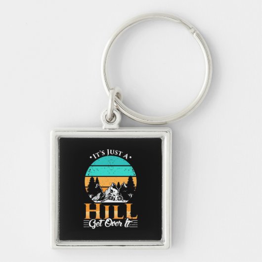 Mountain Biker krijgt over Hill Sleutelhanger (Voorkant)