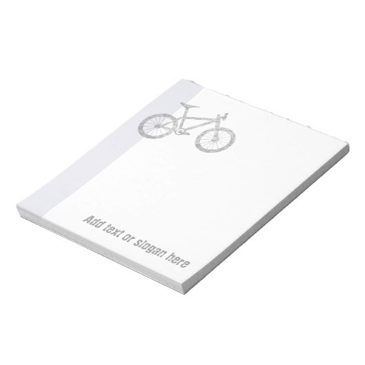 Mountain Biker Logo en Slogan Notitieblok (Linkerzijde)