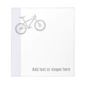 Mountain Biker Logo en Slogan Notitieblok (Voorkant)