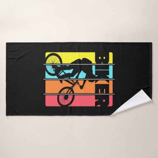 Mountain Biker Retro  Badhanddoek (Badhanddoek)