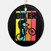Mountain Biker Retro  Keramisch Ornament (Links)