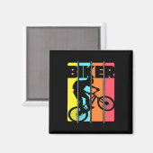 Mountain Biker Retro Magneet (Voorkant / Achterkant)
