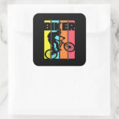 Mountain Biker Retro  Vierkante Sticker (Tas)