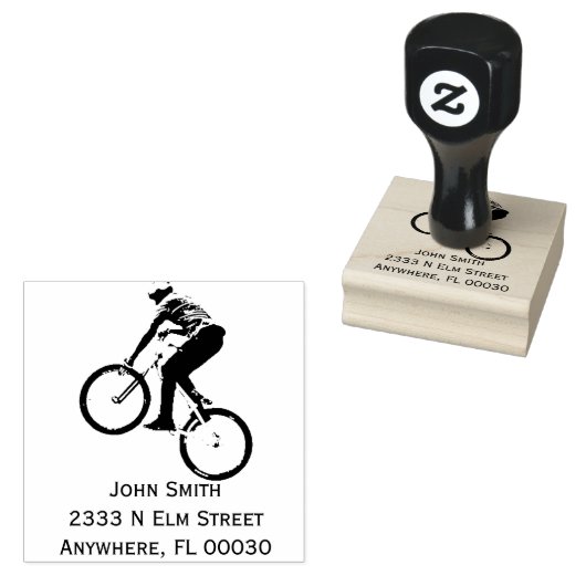 Mountain Biker Rubberstempel (Gestempeld)