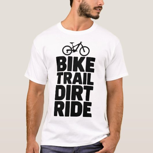 Mountain Biker Silhouette Adventure Design T-shirt (Voorkant)