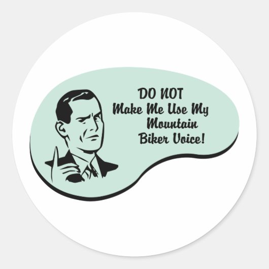 Mountain Biker Voice Ronde Sticker (Voorkant)