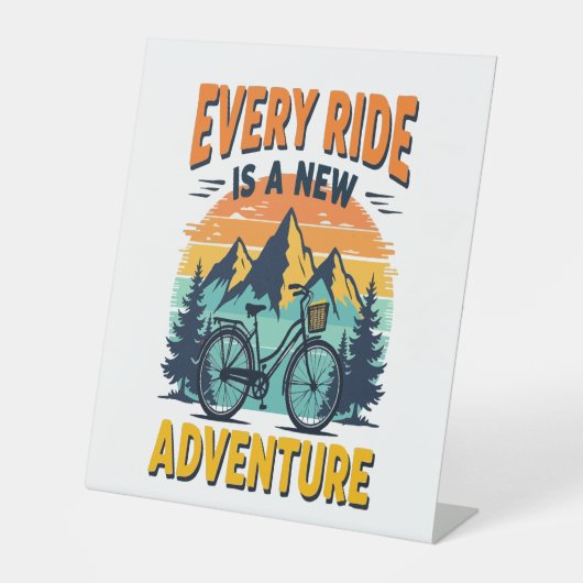 Mountain Biking Adventure Reclamebord Met Voetstuk (Voorkant)