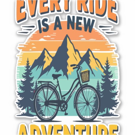 Mountain Biking Adventure Sticker (Voorkant)