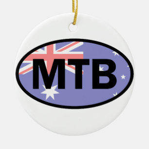 Mountain Biking Australia Flag Keramisch Ornament