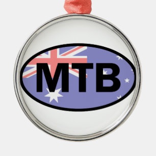 Mountain Biking Australia Flag Metalen Ornament