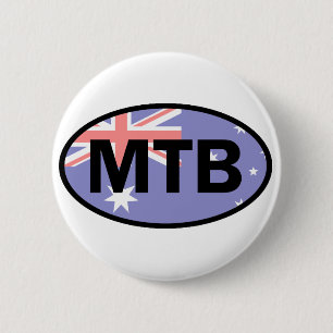 Mountain Biking Australia Flag Ronde Button 5,7 Cm