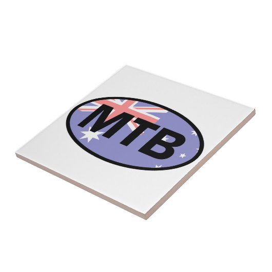 Mountain Biking Australia Flag Tegeltje (Zijkant)