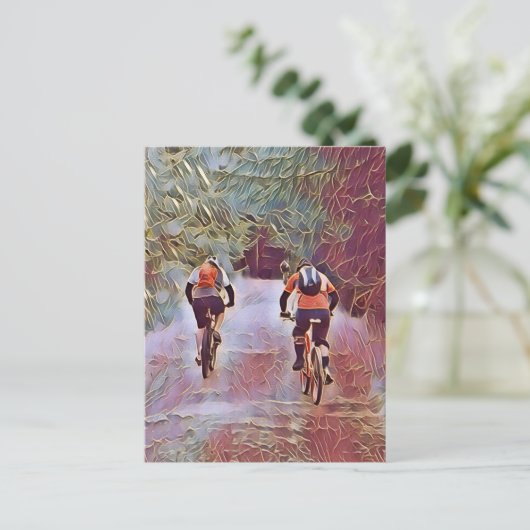 MOUNTAIN BIKING BRIEFKAART (Staand voorkant)