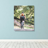 MOUNTAIN BIKING CANVAS AFDRUK (Insitu (Houten vloer))