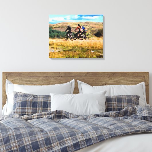 MOUNTAIN BIKING CANVAS AFDRUK (Insitu (Slaapkamer))