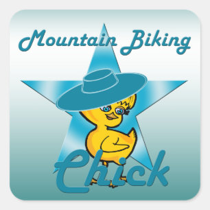 Mountain Biking Chick #7 Vierkante Sticker