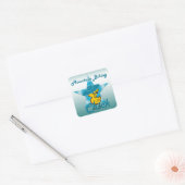 Mountain Biking Chick #7 Vierkante Sticker (Envelop)