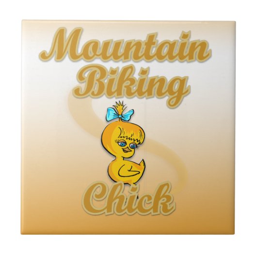 Mountain Biking Chick Tegeltje (Voorkant)