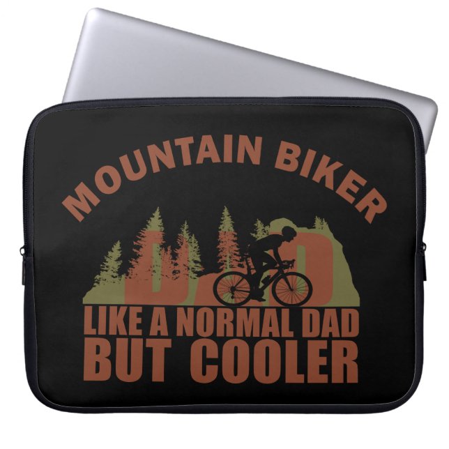 Mountain biking dad laptop sleeve (Voorkant)