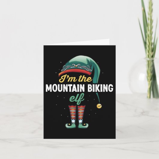 Mountain biking Elf Family Matching Christmas Gift Kaart (Voorkant)