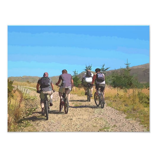 MOUNTAIN BIKING FOTO AFDRUK (Voorkant)