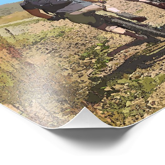 MOUNTAIN BIKING FOTO AFDRUK (Hoek)