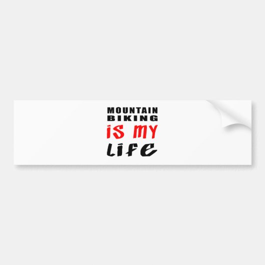 Mountain Biking is mijn leven Bumpersticker (Voorkant)
