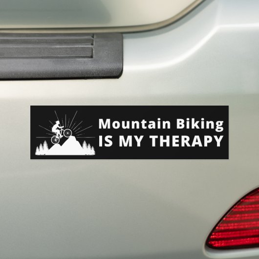 Mountain Biking is mijn therapieBumpersticker Bumpersticker (Op auto)
