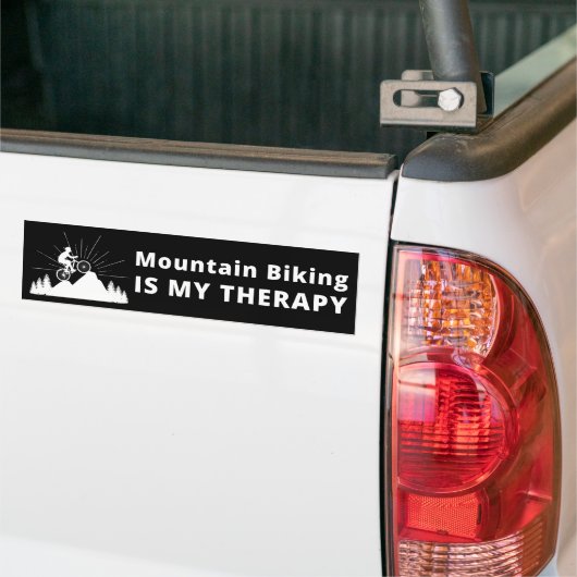 Mountain Biking is mijn therapieBumpersticker Bumpersticker (Op Truck)
