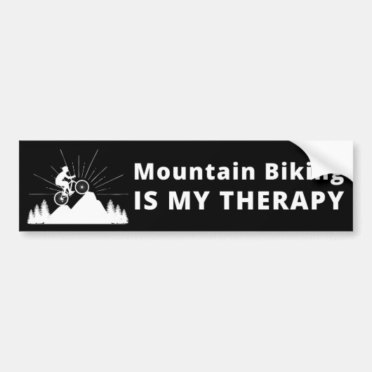 Mountain Biking is mijn therapieBumpersticker Bumpersticker (Voorkant)