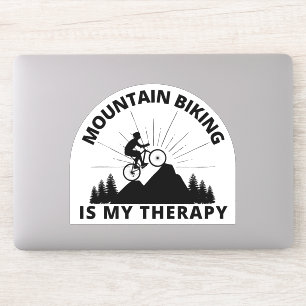 Mountain Biking is mijn therapieSticker Sticker