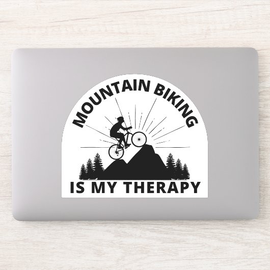 Mountain Biking is mijn therapieSticker Sticker (Computer)