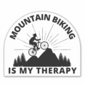 Mountain Biking is mijn therapieSticker Sticker (Voorkant)