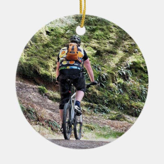 MOUNTAIN BIKING KERAMISCH ORNAMENT (Voorkant)