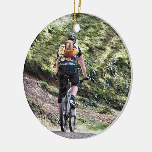 MOUNTAIN BIKING KERAMISCH ORNAMENT (Links)