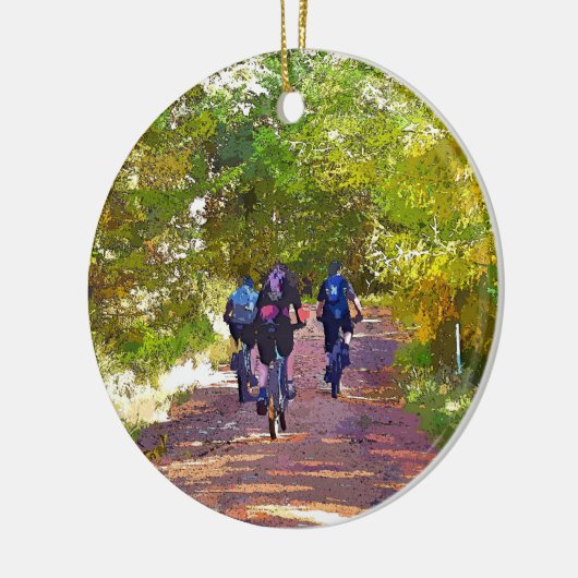 MOUNTAIN BIKING KERAMISCH ORNAMENT (Links)