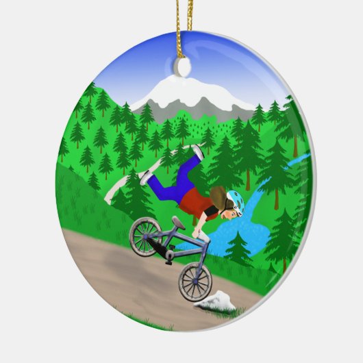 Mountain Biking Keramisch Ornament (Links)