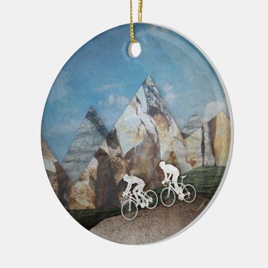 Mountain Biking Keramisch Ornament (Links)