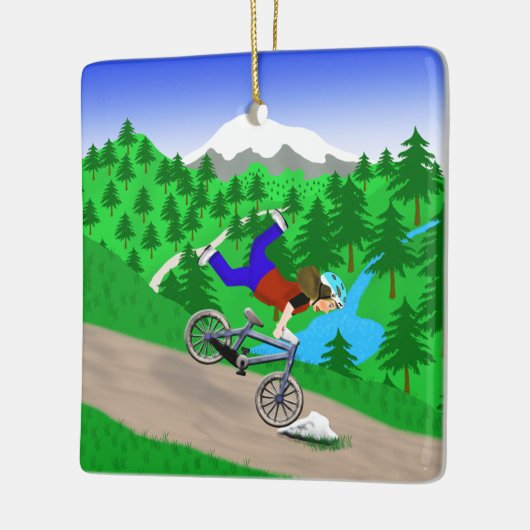 Mountain Biking Keramisch Ornament (Links)