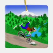 Mountain Biking Keramisch Ornament (Voorkant)